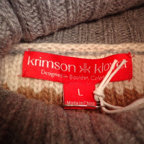 NWT Krimson Klover Jill Sweater L Turtleneck Stripes Merino Wool/Alpaca - Picture 3 of 16
